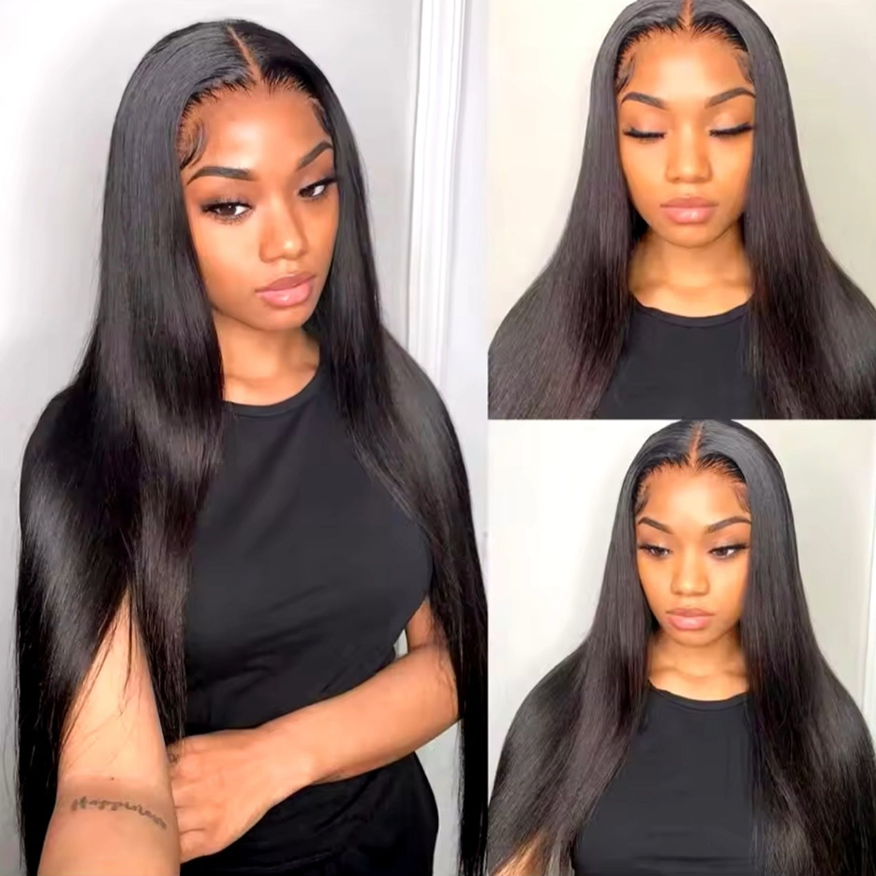 Nairobi Black Human Hair Wig – premium 100% natural human hair, silky, sleek, smooth, and natural black wig.
