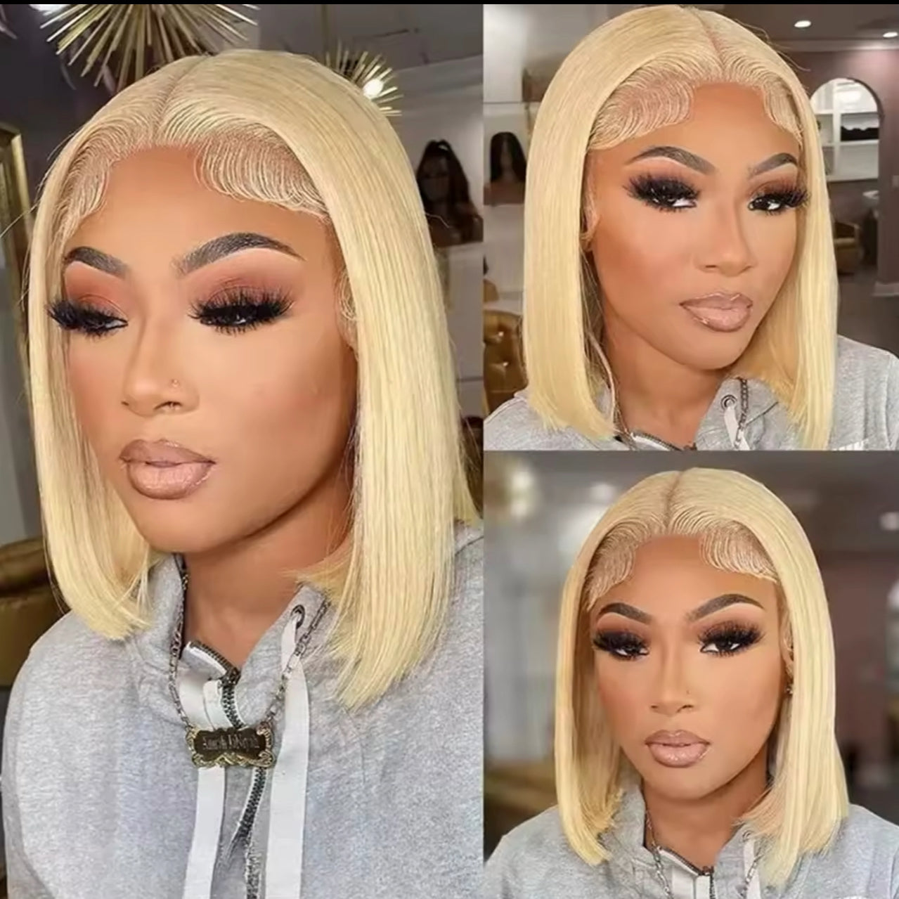 Blonde Human Hair Bob Wig – premium 100% natural human hair, silky texture, soft, sleek, and stylish blonde bob.