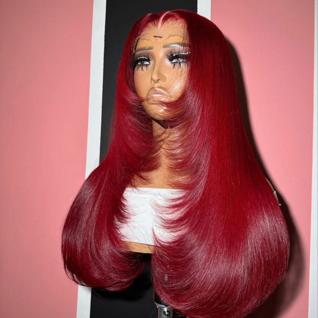 2.5 Bundle Accra Red Straight Vietnamese Wig