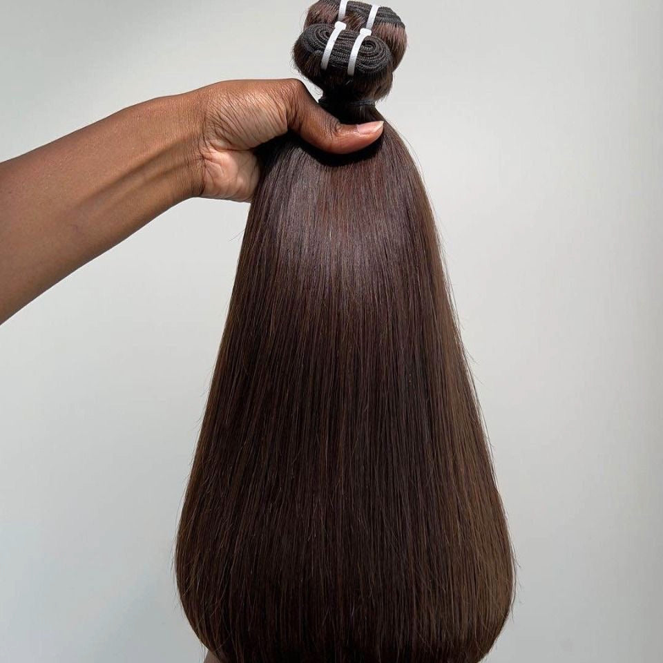 Kariba Brown Vietnamese Straight Bundles – premium raw Vietnamese hair, sleek straight texture, natural brown color, and long-lasting shine.